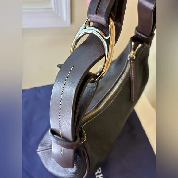 Vintage Dooney & Bourke East West Brown Classic Slouch-Style Shoulder Bag - Picture 6 of 12